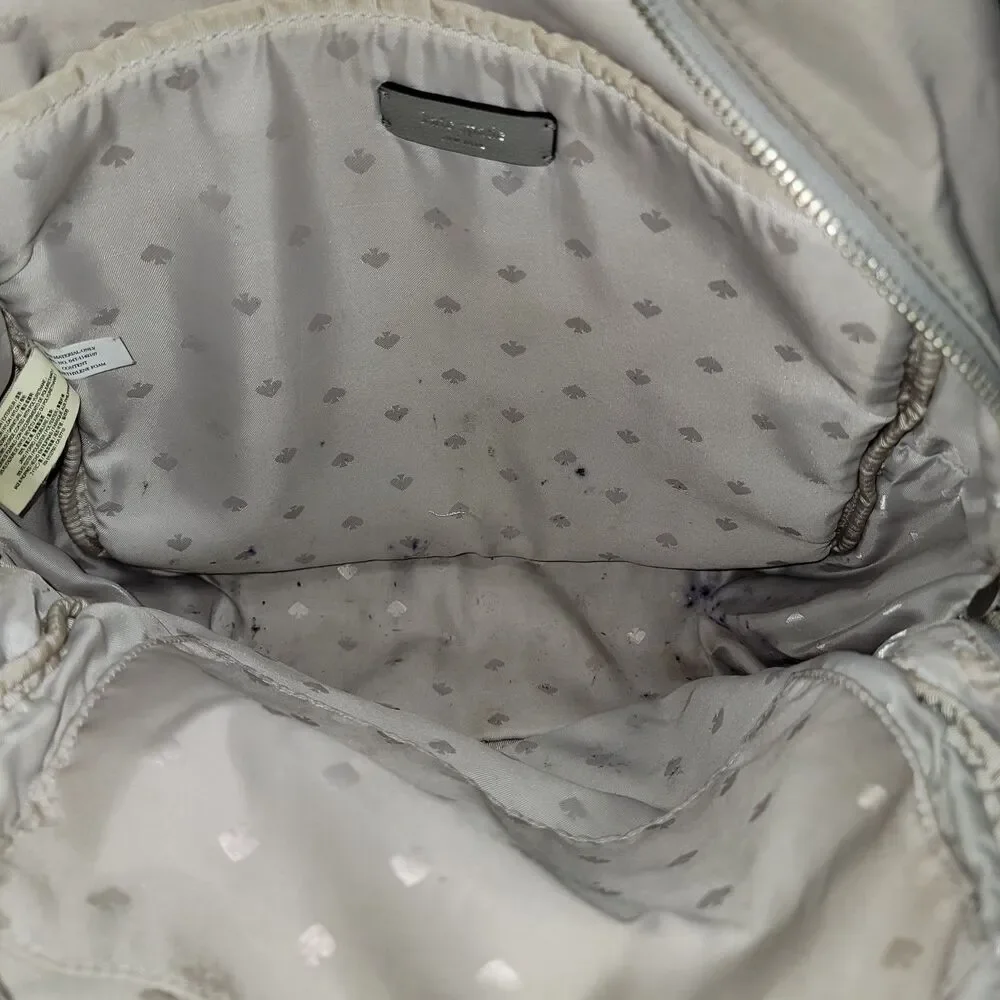 Kate Spade Lt Grey Purse Backpack Style w/ Adjustable Straps